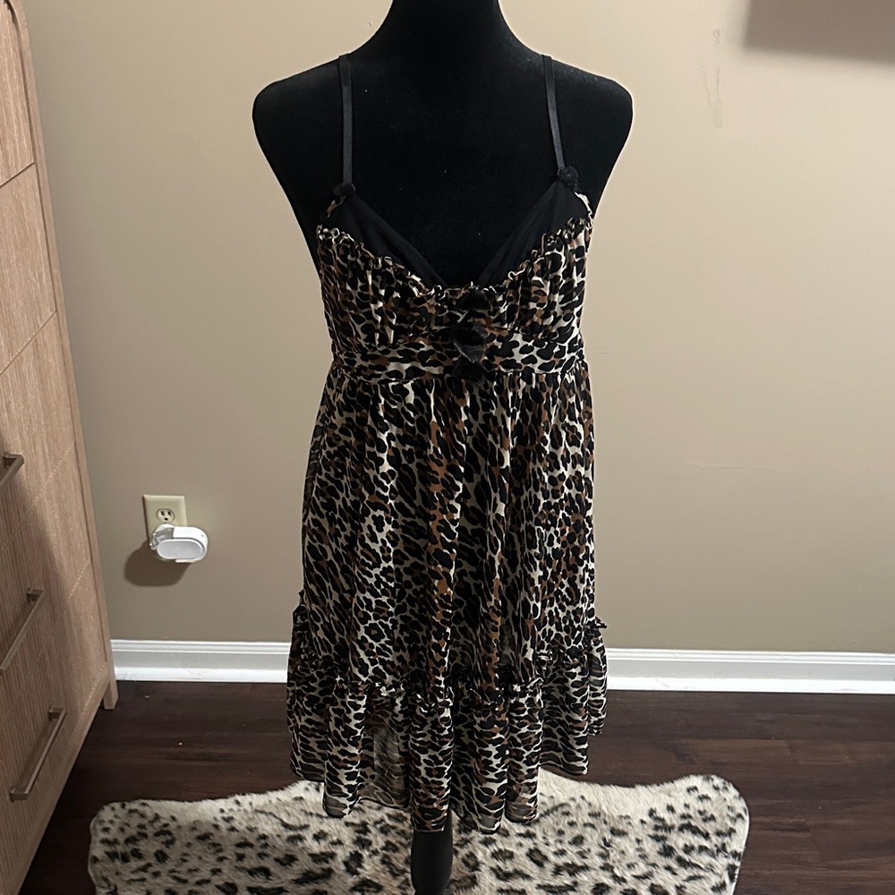 Leopard Print Spaghetti Strap Dress